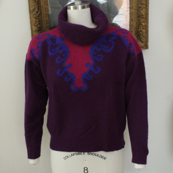 1980’s Purple Jeanne Pierre Petites Sweater - Picture 1 of 3